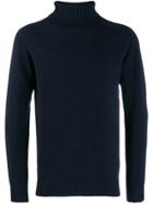 Officine Generale Roll-neck Fitted Sweater - Blue
