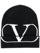 Valentino V Logo Beanie - Black
