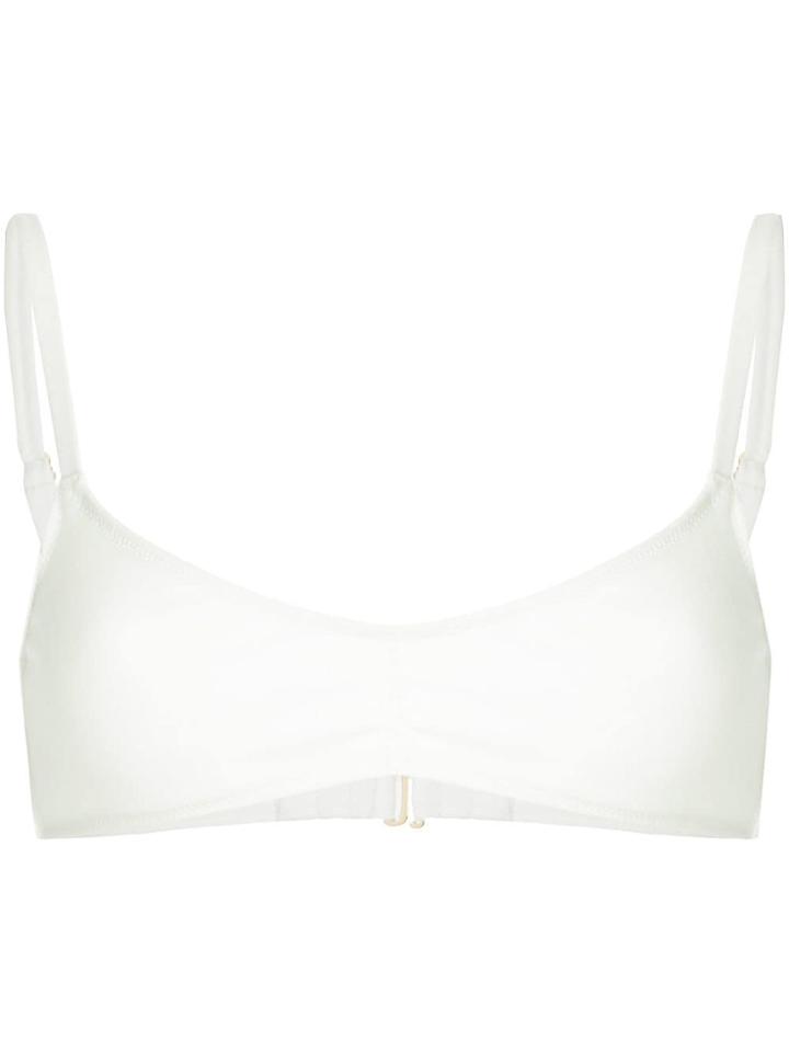 Peony Gardenia Ruched Bralette - White
