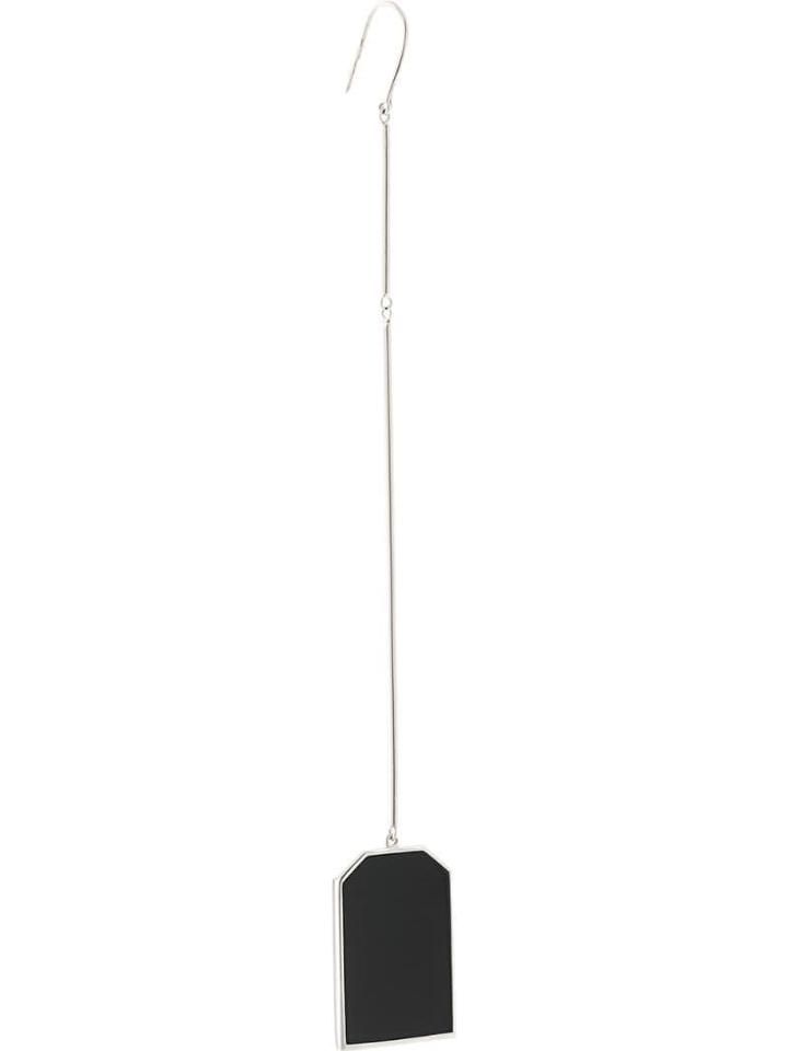 Julia Davidian Long Mono Earring - Silver