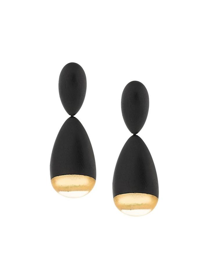 Monies Oval Shape Earrings, Women's, Black