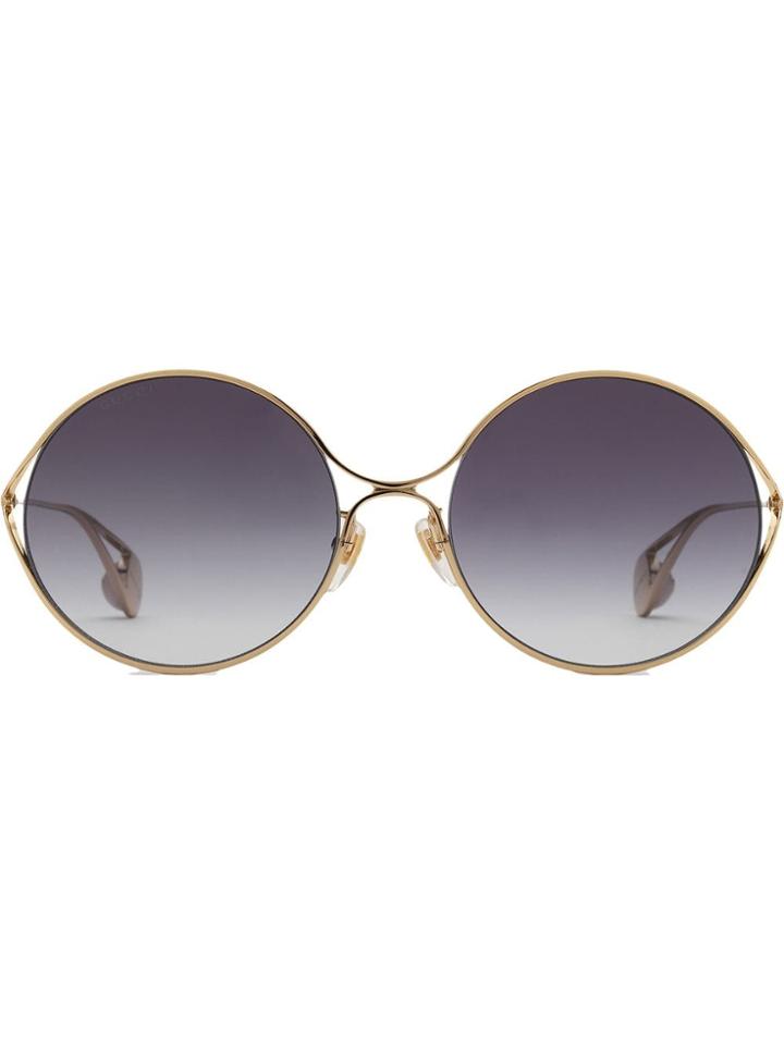 Gucci Eyewear Occhiali Da Sole Rotondi In Metallo - Metallic