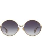 Gucci Eyewear Occhiali Da Sole Rotondi In Metallo - Metallic