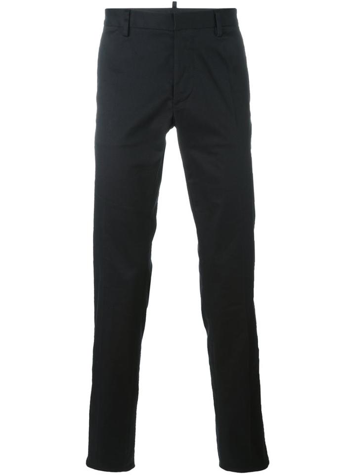 Dsquared2 Slim Fit Trousers, Men's, Size: 56, Black, Spandex/elastane/cotton