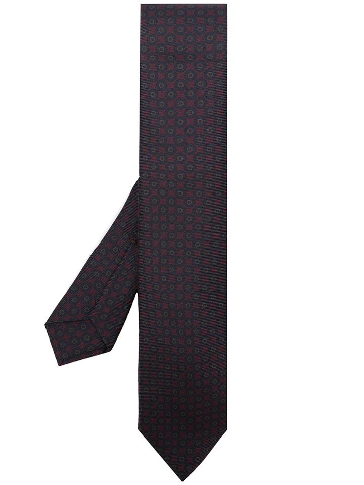 Kiton All-over Print Tie - Pink & Purple