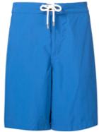 Solid & Striped Drawstring Swim Shorts, Men's, Size: L, Blue, Polyamide/polyester