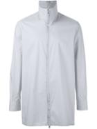 Diesel Black Gold Standing Collar Zip Shirt, Men's, Size: 50, Grey, Cotton