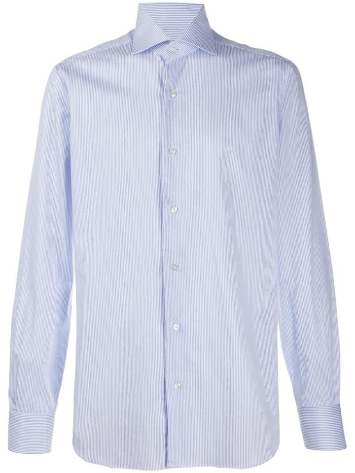Barba Striped Long Sleeve Shirt - White