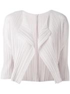 Pleats Please By Issey Miyake - Cropped Blazer - Women - Polyester - 3, Pink/purple, Polyester