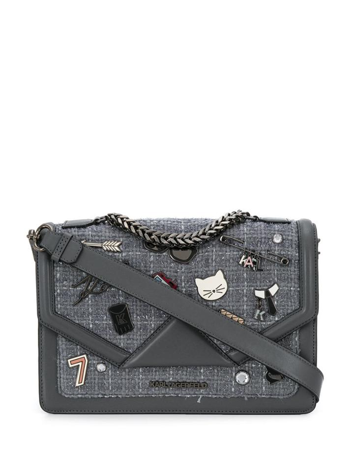 Karl Lagerfeld K/klassik Pins Shoulder Bag - Grey