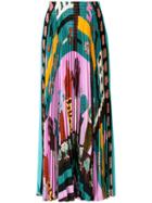 Valentino Counting 6 Print Pleated Skirt - Multicolour