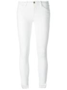 Frame Denim Super Skinny Cropped Jeans, Women's, Size: 28, White, Cotton/polyester/spandex/elastane