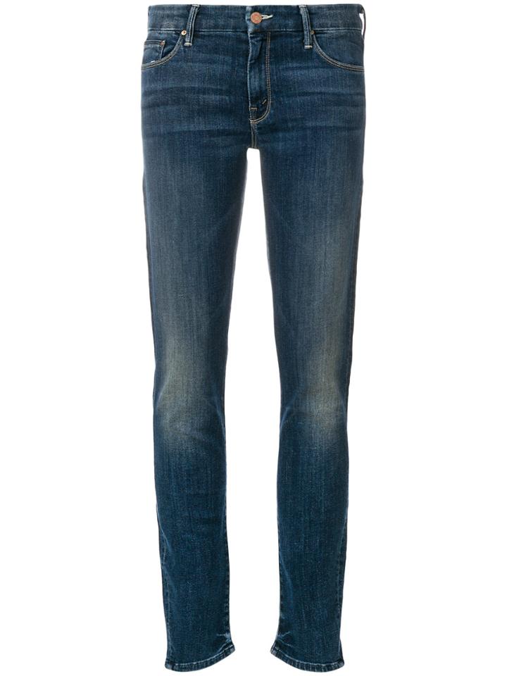 Mother Stonewashed Skinny Jeans - Blue