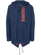 Mr & Mrs Italy Embroidered Patch Detail Coat - Blue