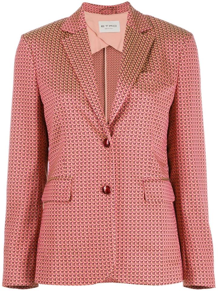 Etro Printed Single-breasted Blazer - Purple