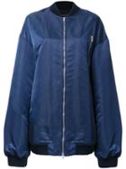 Dressedundressed Oversized Bomber Jacket, Men's, Size: 4, Blue, Nylon