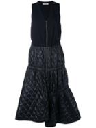 Tibi Quilted Asymmetric Zip Dress - Black