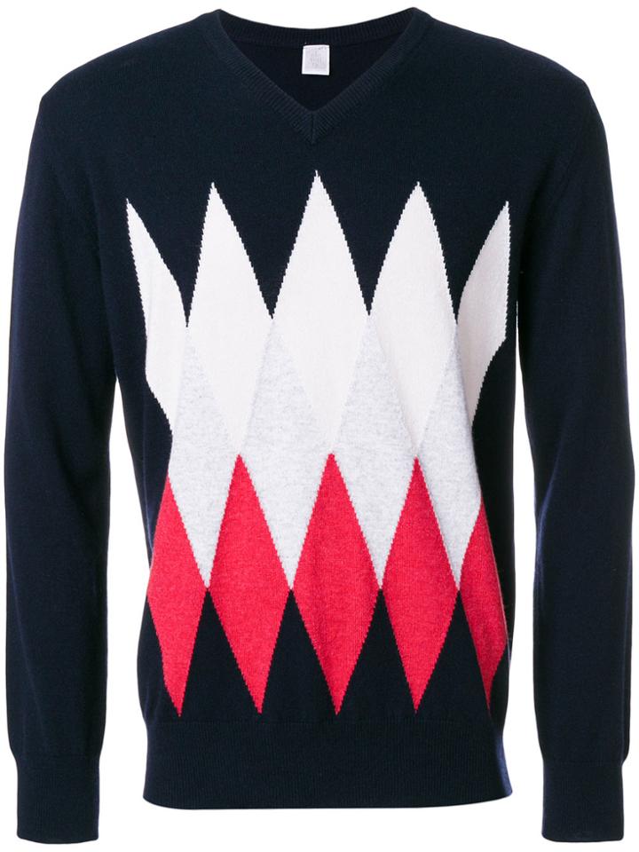 Eleventy Argyle Jumper - Blue