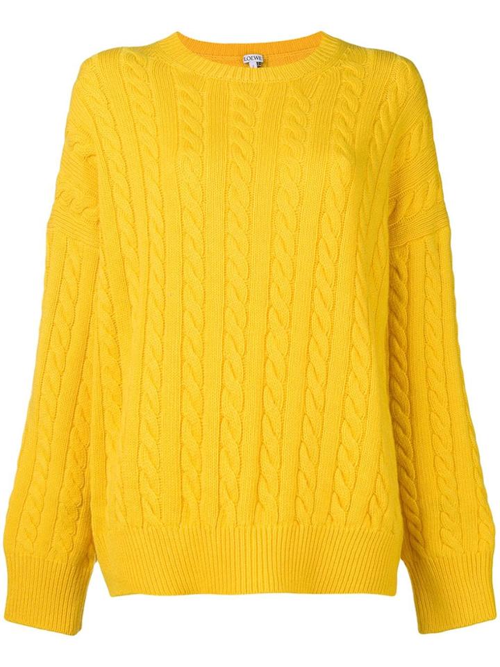 Loewe Cable Knit Sweater - Yellow & Orange