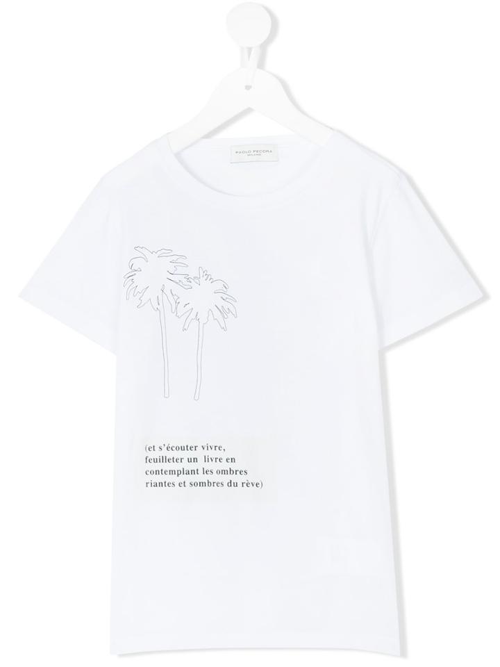 Paolo Pecora Kids - Palm Tree Print T-shirt - Kids - Cotton - 8 Yrs, White