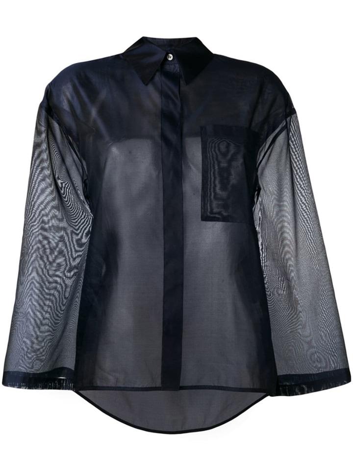 Roberto Collina Oversized Sheer Shirt - Blue