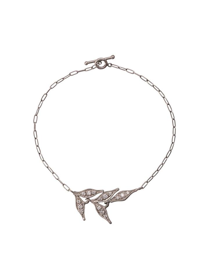 Cathy Waterman Five Leaf Wheat Charm Bracelet - Silver