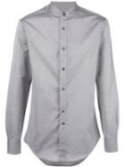 Emporio Armani Band Collar Shirt, Men's, Size: 42, Grey, Cotton