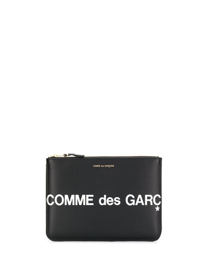 Comme Des Garçons Printed Logo Purse - Black