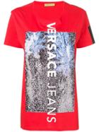 Versace Jeans Sequinned Logo Patch T-shirt - Red