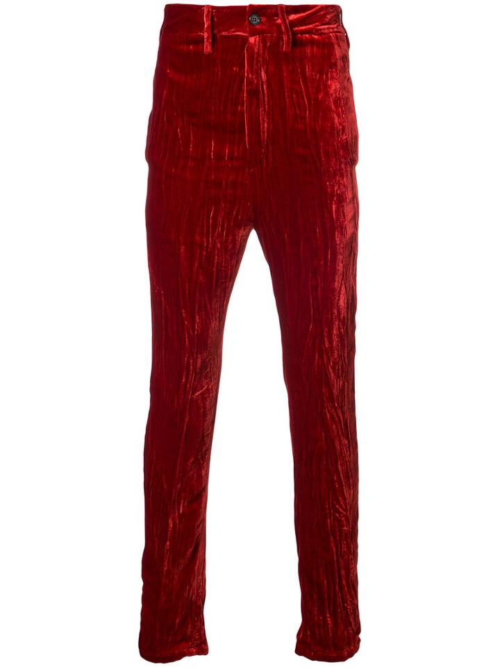 Ann Demeulemeester - Metallic Skinny Trousers - Men - Silk/rayon - S, Red, Silk/rayon
