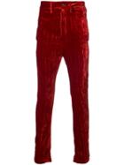 Ann Demeulemeester - Metallic Skinny Trousers - Men - Silk/rayon - S, Red, Silk/rayon