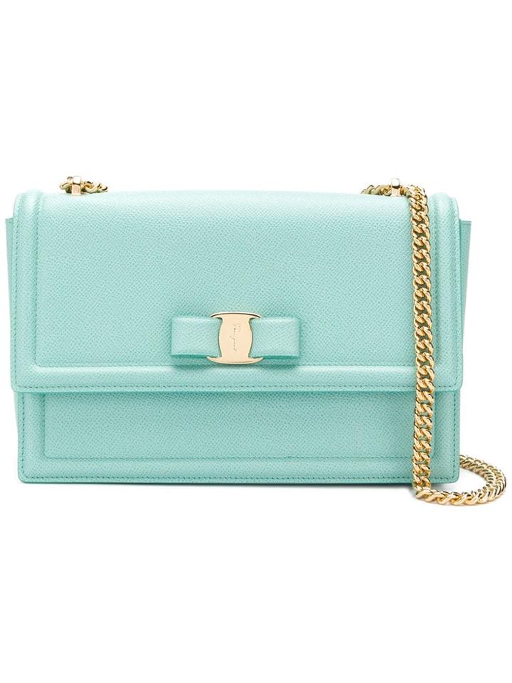 Salvatore Ferragamo Vara Bow Flap Bag - Green
