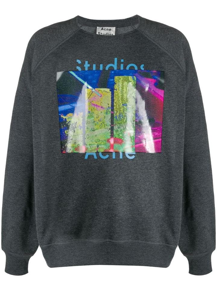 Acne Studios Distorted Video Print Sweatshirt - Grey