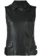 Muubaa - Biker Gilet - Women - Leather - 10, Black, Leather