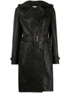 P.a.r.o.s.h. Double Breasted Leather Coat - Black