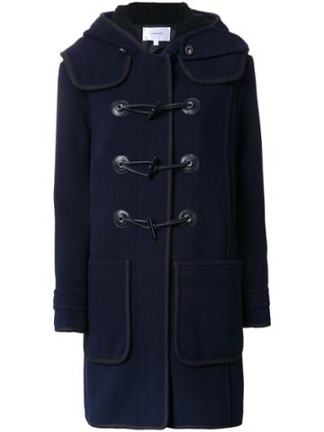 Carven Hooded Duffle Coat, Women's, Size: 34, Blue, Wool/polyamide