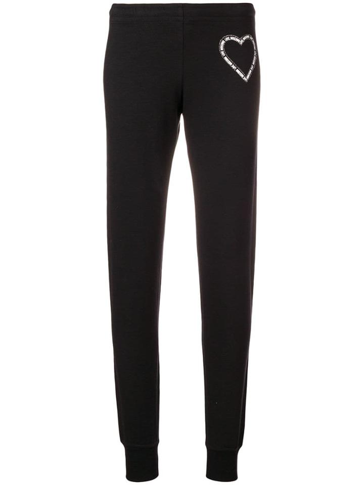 Love Moschino Heart Logo Print Track Pants - Black