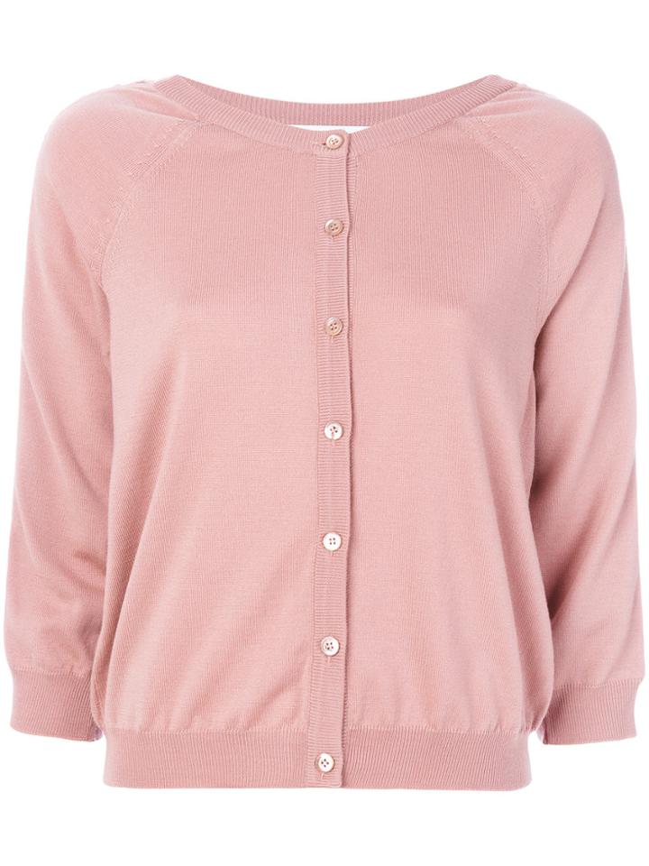 Moschino Button Up Cardigan - Pink & Purple