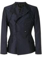 Gmbh Embroidered Double-breasted Blazer - Blue