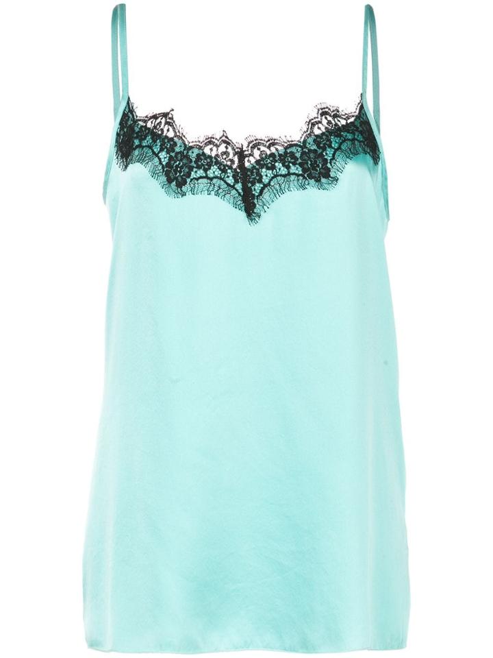 Icons Lace Trim Slip Top - Blue