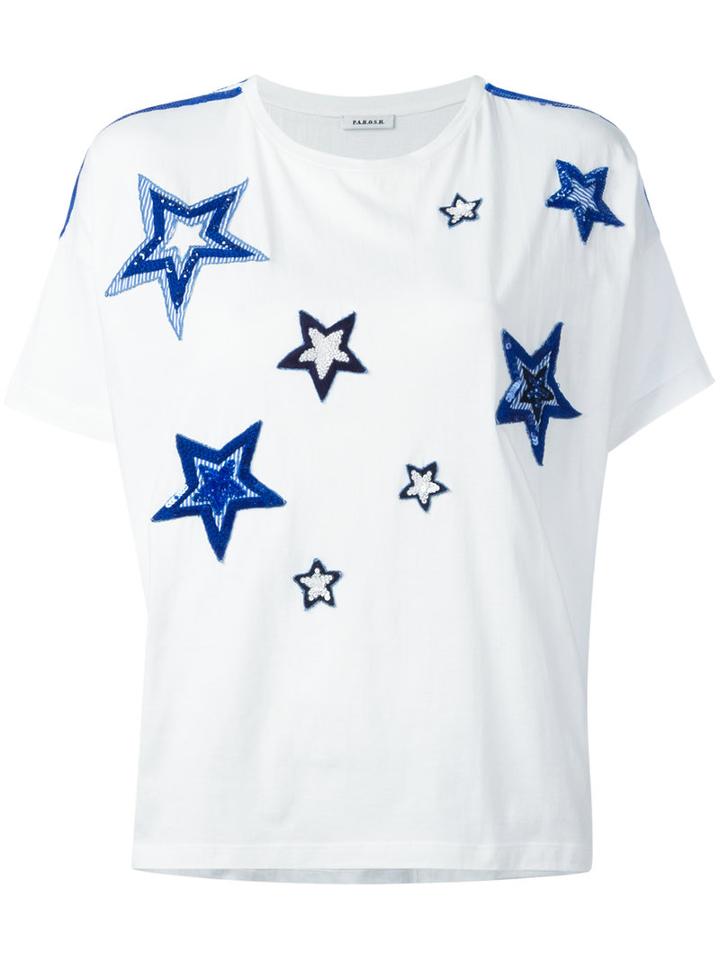 P.a.r.o.s.h. Go Star T-shit, Women's, White, Cotton/pvc