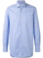 Kiton - Check Shirt - Men - Cotton - 44, Blue, Cotton