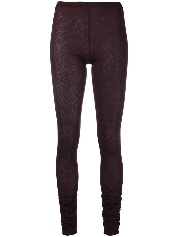 Humanoid Ruched Hem Leggings - Red