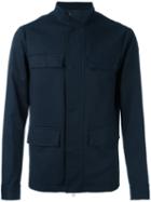 Emporio Armani Button Up Jacket, Men's, Size: Xl, Blue, Cotton/spandex/elastane/polyester