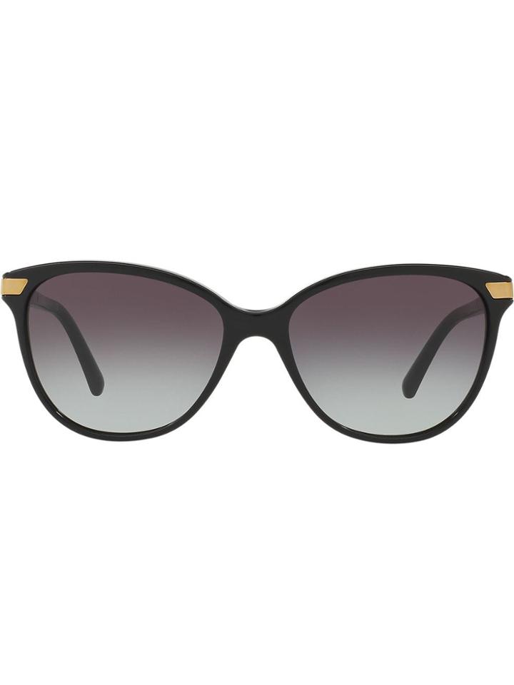Burberry Eyewear Check Detail Round Sunglasses - Black