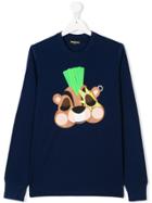 Dsquared2 Kids Punk Beaver Print Top - Blue