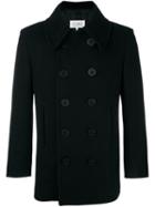 Maison Margiela Double Breasted Peacoat, Men's, Size: 50, Black, Viscose/wool