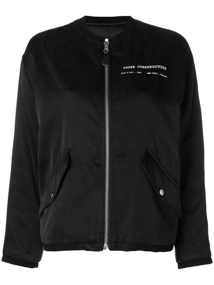 Mm6 Maison Margiela Under Construction Bomber Jacket - Black