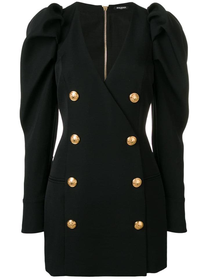 Balmain Maxi Shoulder Mini Dress - Black