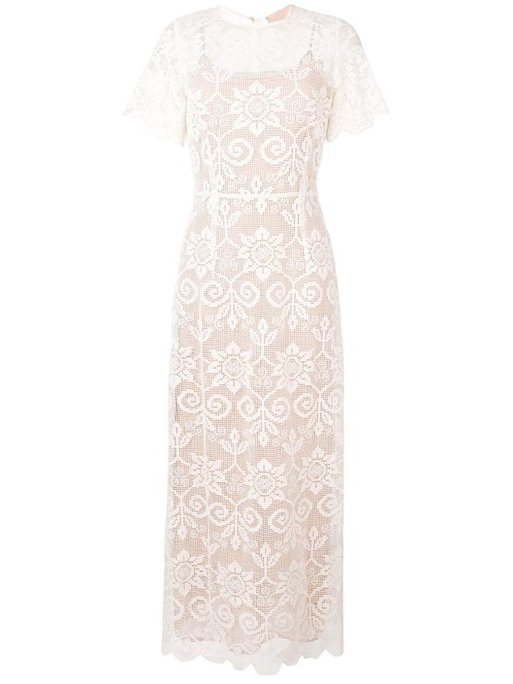 Erika Cavallini Lacework Long Dress - Neutrals